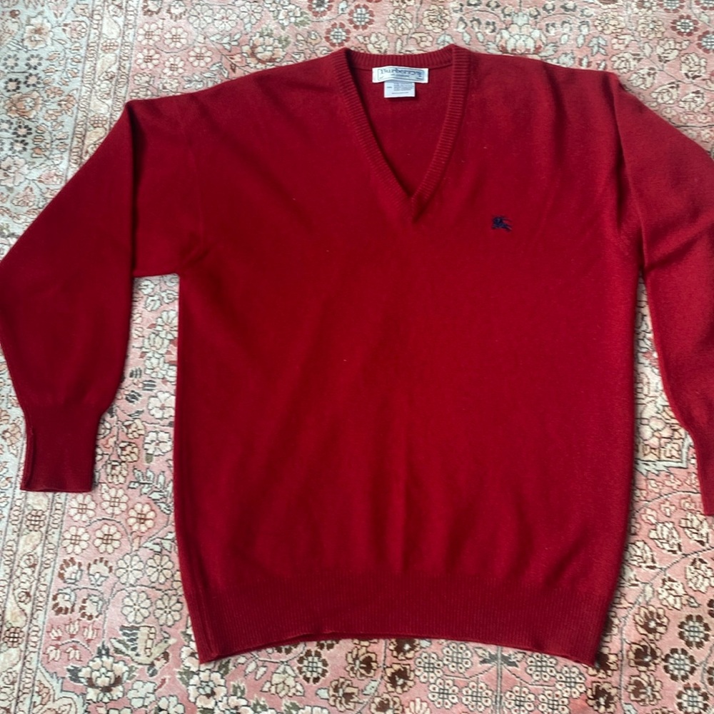 Burberry of London Cashmere Sweater Sz 44 (XL) Burgundy